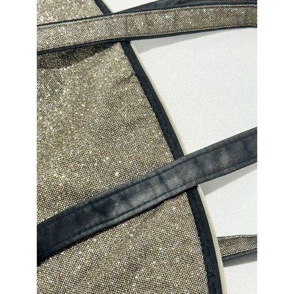 Victoria's Secret Women's Weekender‎ Metallic Glitter Tote Bag Gold Black - Picture 11 of 14